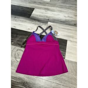Prana Alta Tankini SPF50 Rich Fuchsia Swim Top XS